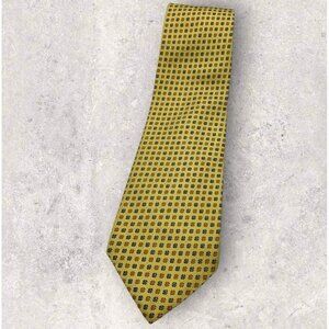 PAUL STUART Silk Tie USA Yellow Geometric W:4.1"